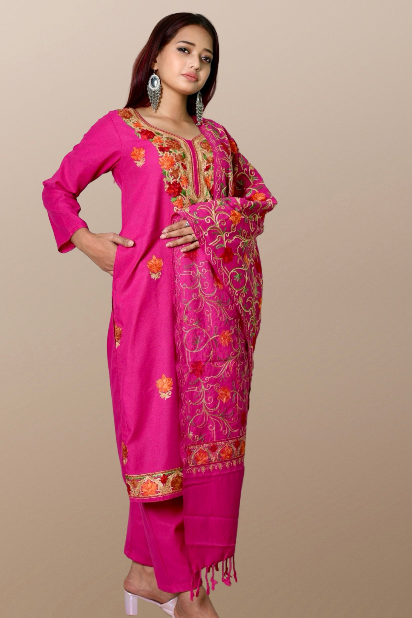 plus size winter wear suit set women woolen Kurta kurti pant dupatta 36 38 40 42 44 46 48 S M L XL XXL 3XL warm woollen ethnic indian festival daily wear stylish ladies straight long comfortable curvy
