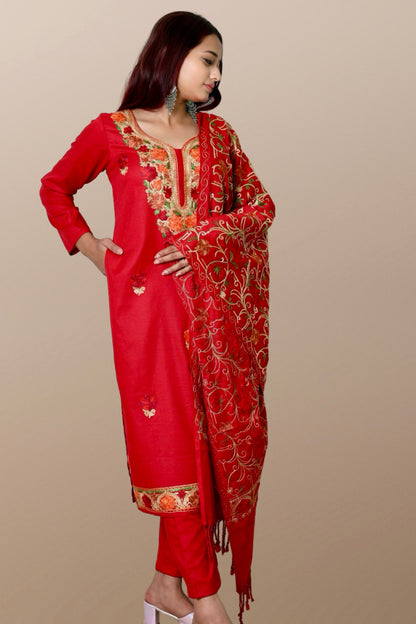 plus size winter wear suit set women woolen Kurta kurti pant dupatta 36 38 40 42 44 46 48 S M L XL XXL 3XL warm woollen ethnic indian festival daily wear stylish ladies straight long comfortable curvy
