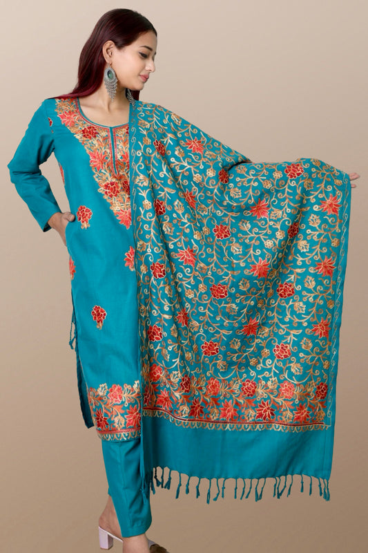 plus size winter wear suit set women woolen Kurta kurti pant dupatta 36 38 40 42 44 46 48 S M L XL XXL 3XL warm woollen ethnic indian festival daily wear stylish ladies straight long comfortable curvy
