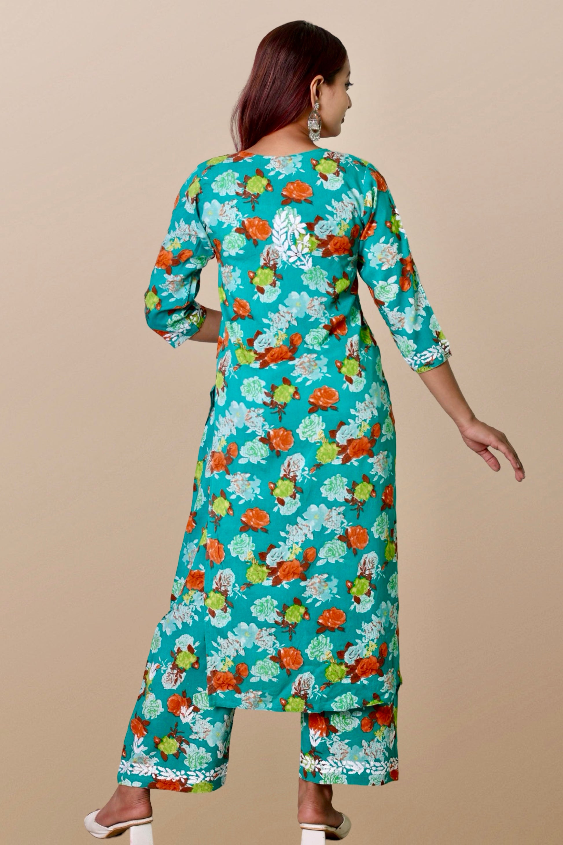 chikankari suit set women hand embroidery lucknowi chikan kurti palazzo bottom set rayon lightweight festival daily wear comfortable ethnic formal straight fit lakhnavi chicken kurta pant plazzo sizes XXS XS S M L XL XXL
