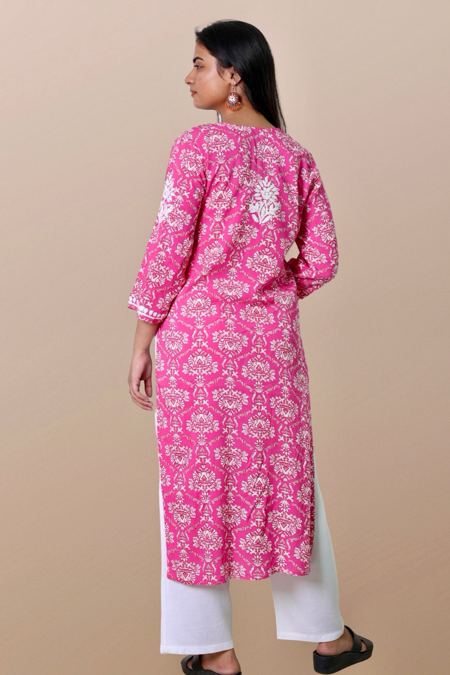 chikankari kurta women embroidered premium lucknowi chikan kurti ethnic summer latest collection lightweight festival daily wear casual comfortable straight fit