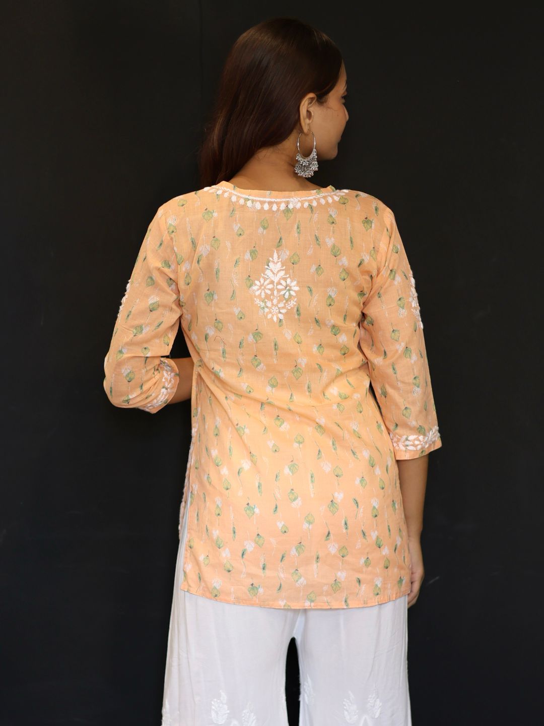 chikankari top short kurta ethnic embroidered lucknowi chikan tunic kurti womens festival daily wear girls handcrafted college wear casual summer comfortable regular formal straight fit