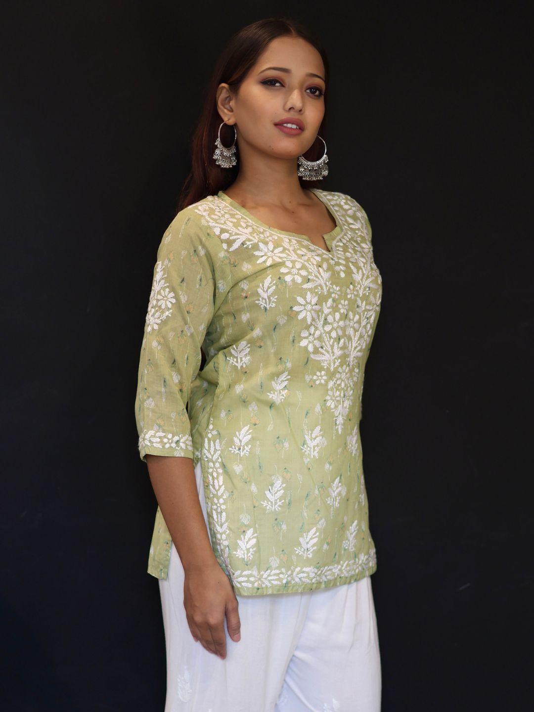Hand Embroidered Chikankari Top for Women