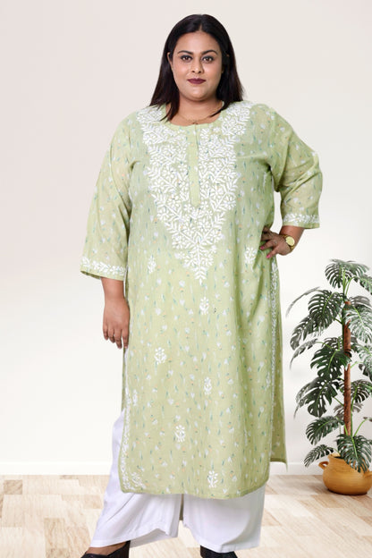 Lucknowi Chikankari Kurta, Chikan Kurti for Women, Hand Embroidered Kurta, Plus Size Kurti, Women Ethnic Wear, Lucknowi Chikan Kurta, Chikankari Kurti 3XL, Plus Size Kurta 4XL, 5XL Kurti, 6XL Kurta, 7XL to 12XL Kurti, Traditional Indian Wear, Cotton Chikankari Kurta, Ladies Chikan Kurti, Ethnic Wear for Women