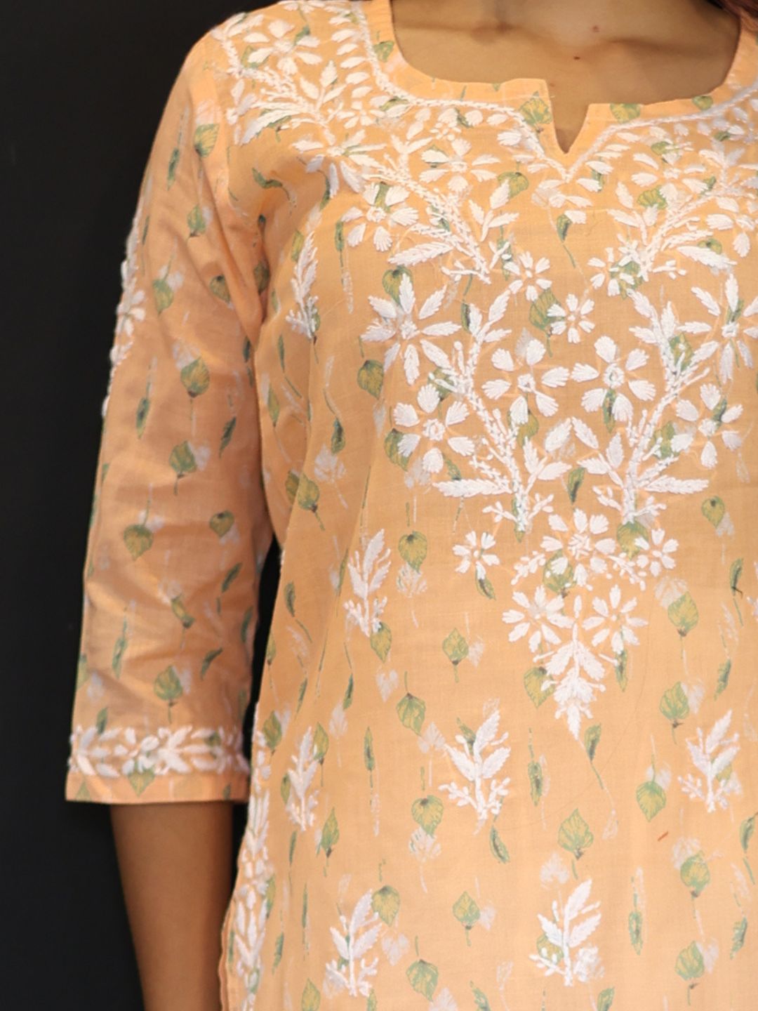 chikankari top short kurta ethnic embroidered lucknowi chikan tunic kurti womens festival daily wear girls handcrafted college wear casual summer comfortable regular formal straight fit