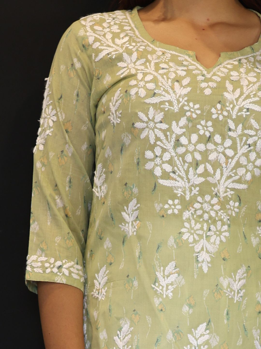 chikankari top short kurta ethnic embroidered lucknowi chikan tunic kurti womens festival daily wear girls handcrafted college wear casual summer comfortable regular formal straight fit