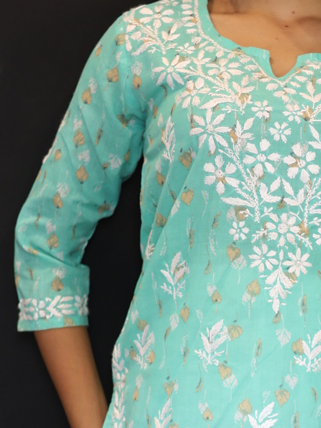 chikankari top short kurta ethnic embroidered lucknowi chikan tunic kurti womens festival daily wear girls handcrafted college wear casual summer comfortable regular formal straight fit
