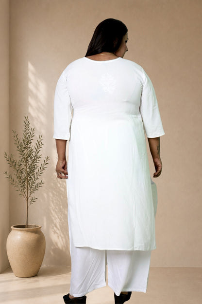 Plus Size Women's Rayon Aari Work Kurti | 11XL to 15XL | Elegant Ethnic Wear