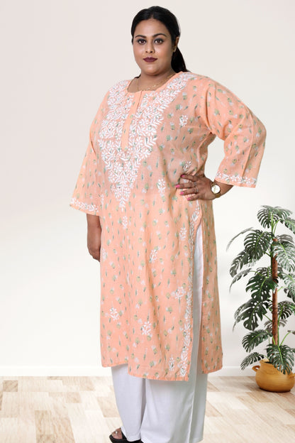 Lucknowi Chikankari Kurta, Chikan Kurti for Women, Hand Embroidered Kurta, Plus Size Kurti, Women Ethnic Wear, Lucknowi Chikan Kurta, Chikankari Kurti 3XL, Plus Size Kurta 4XL, 5XL Kurti, 6XL Kurta, 7XL to 12XL Kurti, Traditional Indian Wear, Cotton Chikankari Kurta, Ladies Chikan Kurti, Ethnic Wear for Women