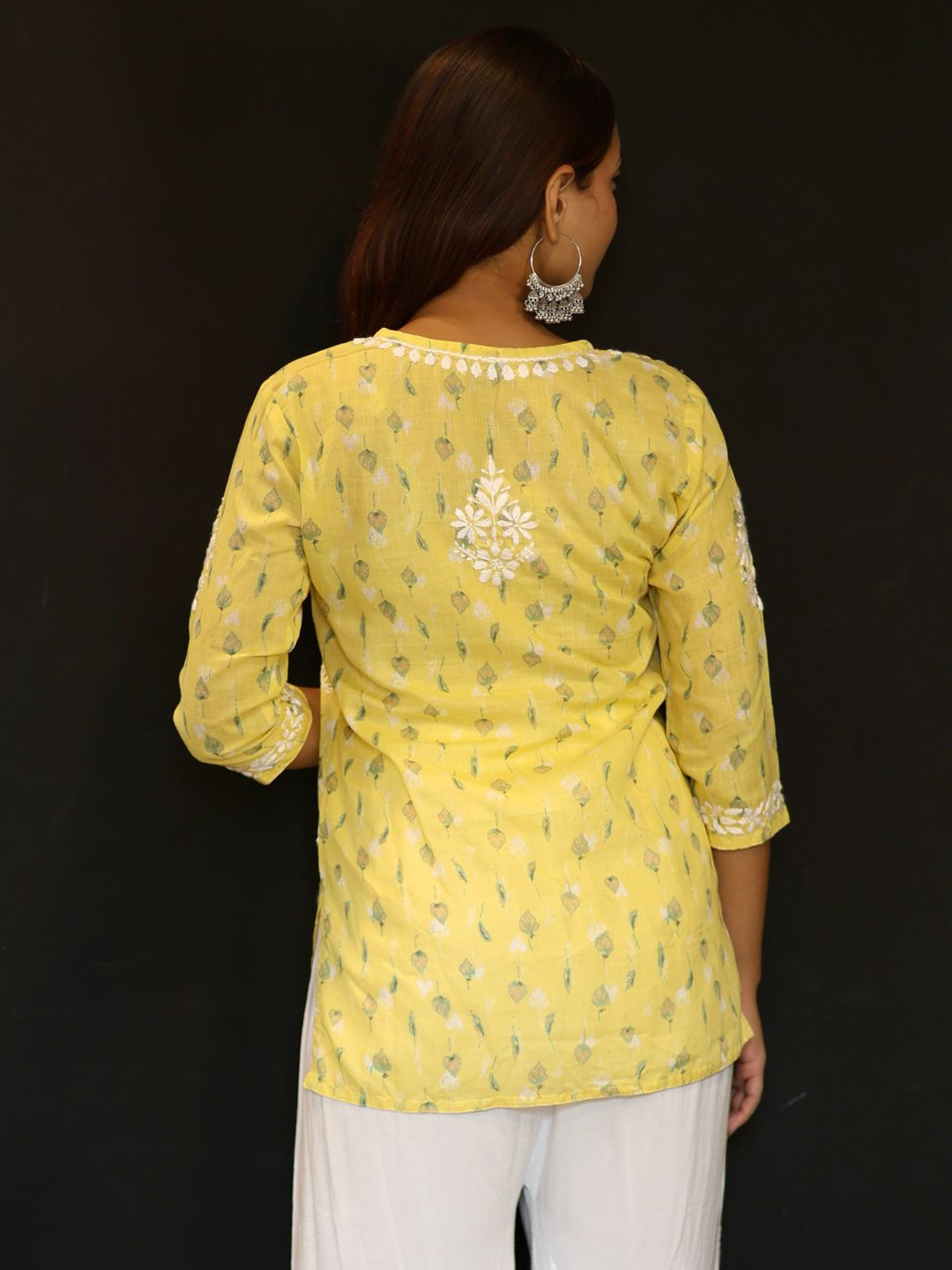 chikankari top short kurta ethnic embroidered lucknowi chikan tunic kurti womens festival daily wear girls handcrafted college wear casual summer comfortable regular formal straight fit

