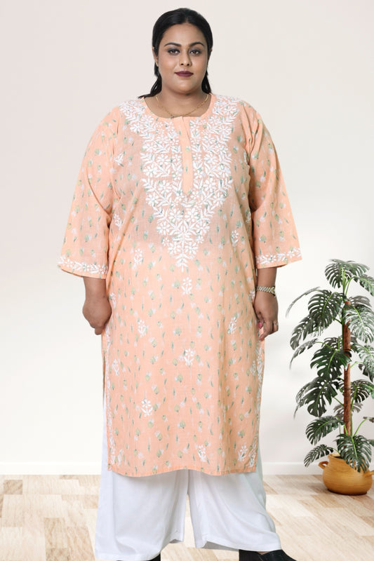 Lucknowi Chikankari Kurta, Chikan Kurti for Women, Hand Embroidered Kurta, Plus Size Kurti, Women Ethnic Wear, Lucknowi Chikan Kurta, Chikankari Kurti 3XL, Plus Size Kurta 4XL, 5XL Kurti, 6XL Kurta, 7XL to 12XL Kurti, Traditional Indian Wear, Cotton Chikankari Kurta, Ladies Chikan Kurti, Ethnic Wear for Women