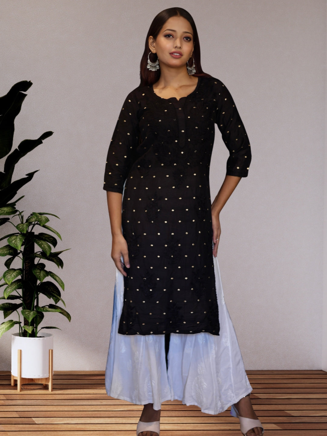 chikankari kurta women ethnic embroidered lucknowi chikan kurti festival daily wear girls handcrafted chanderi silk fabric casual summer comfortable regular formal straight fit lakhnavi chicken ladies
