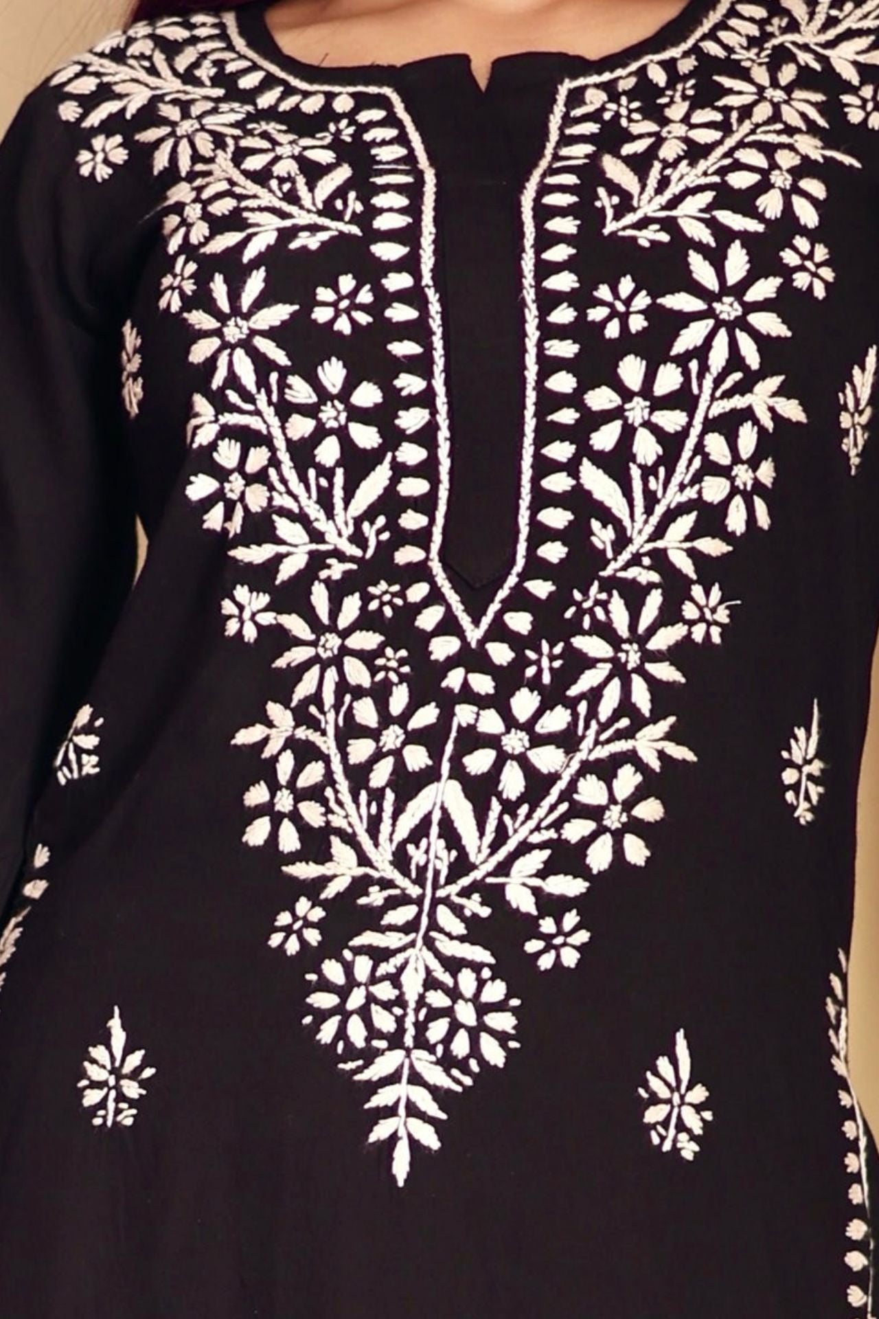 chikankari suit set women hand embroidery lucknowi chikan kurti palazzo bottom set rayon lightweight festival daily wear comfortable ethnic formal straight fit lakhnavi chicken kurta pant plazzo