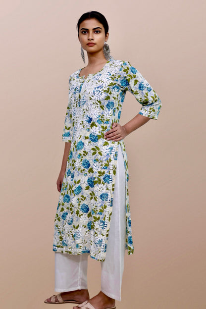 chikankari kurta women embroidered premium lucknowi chikan kurti ethnic summer latest collection lightweight festival daily wear casual comfortable straight fit
