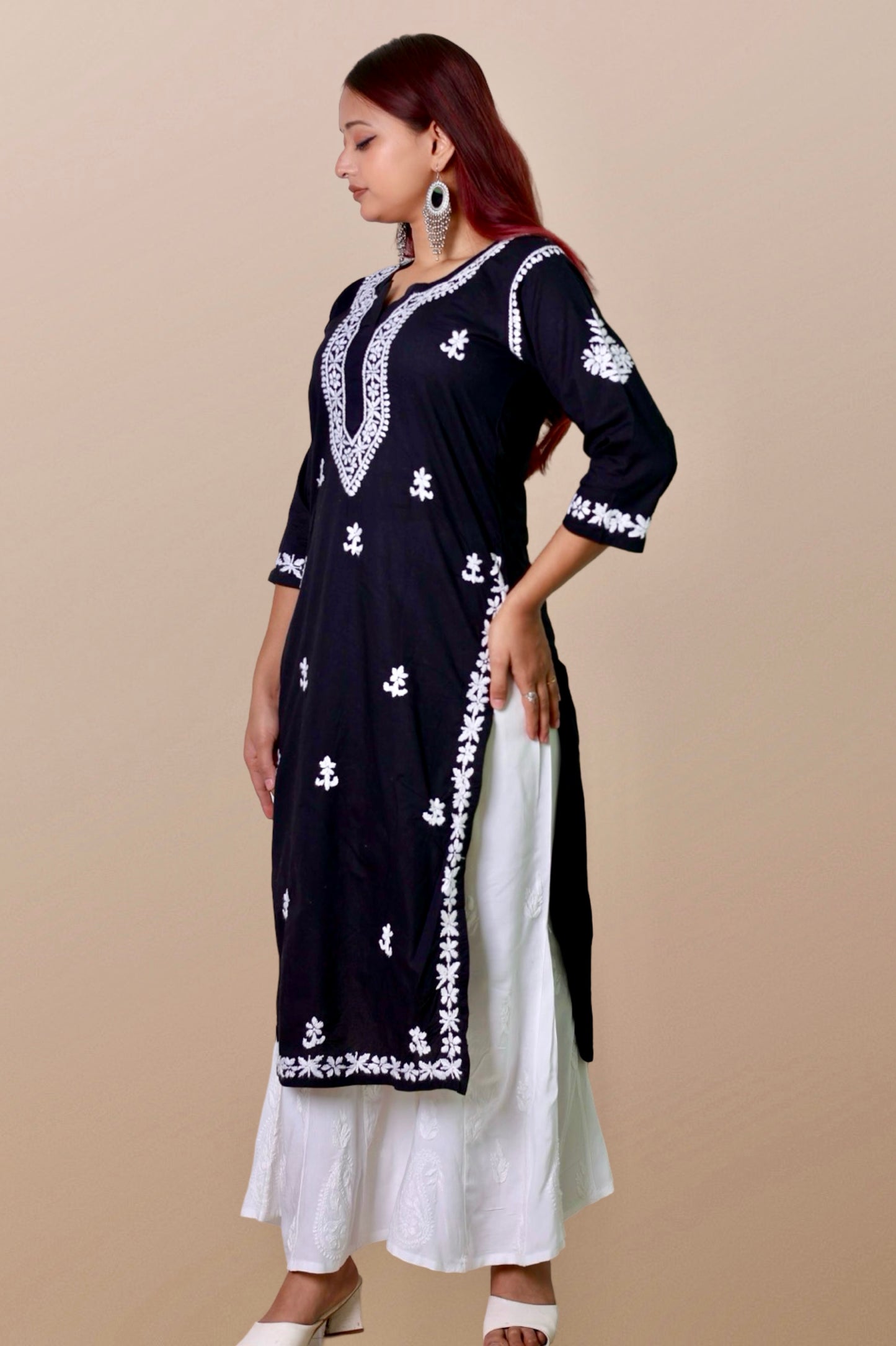 plus size chikankari kurta women embroidered lucknowi chikan kurti kashmiri ethnic summer lightweight festival daily wear casual comfortable straight 3xl 4xl 5xl 6xl 7xl 8xl 9xl 10xl chicken kurty
