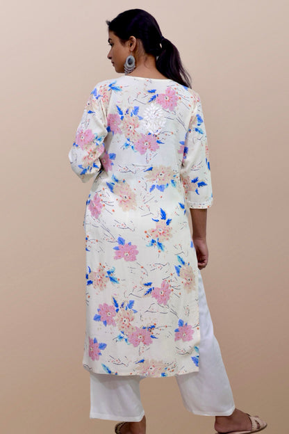 chikankari kurta women embroidered premium lucknowi chikan kurti ethnic summer latest collection lightweight festival daily wear casual comfortable straight fit
