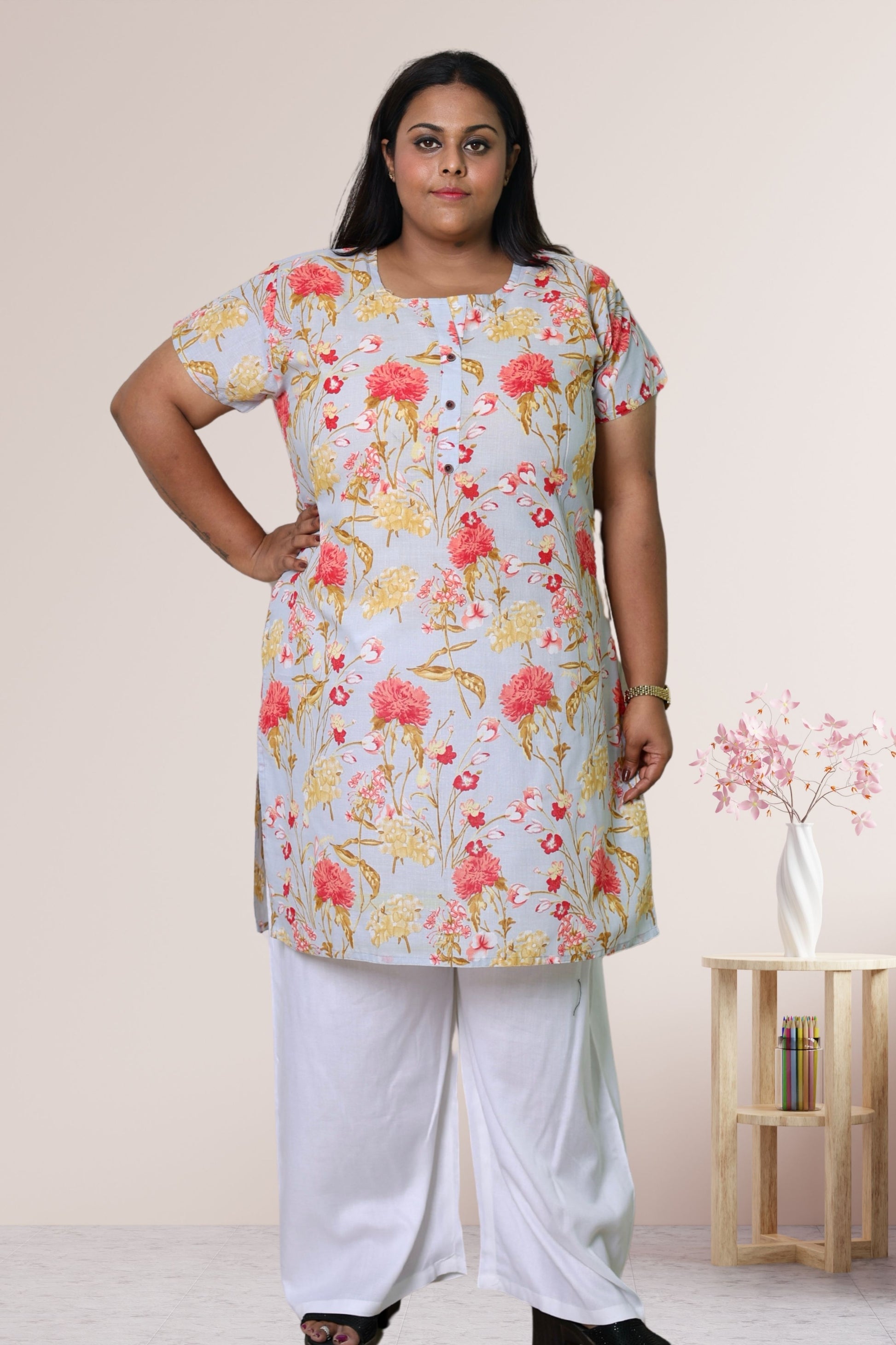 plus Size Kurti for Women3XL- 48, 4XL- 50, 5XL- 52, 6XL- 54, 7XL- 56, 8XL- 58, 9XL- 60, 10XL- 62, 11XL- 64, 12XL- 66, 13XL-68, 14XL-70, 15XL-72.