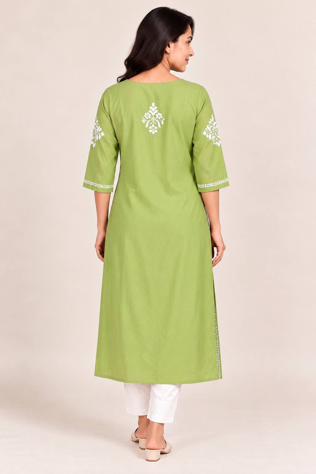 Women’s Hand Embroidered Chikankari Rayon Kurta | Plus Size Ethnic Wear | 6XL to 12XL
