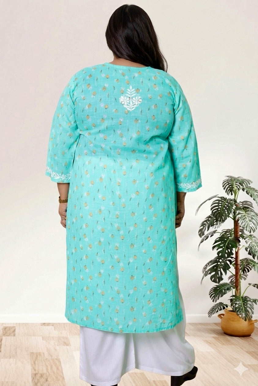 Lucknowi Chikankari Kurta, Chikan Kurti for Women, Hand Embroidered Kurta, Plus Size Kurti, Women Ethnic Wear, Lucknowi Chikan Kurta, Chikankari Kurti 3XL, Plus Size Kurta 4XL, 5XL Kurti, 6XL Kurta, 7XL to 12XL Kurti, Traditional Indian Wear, Cotton Chikankari Kurta, Ladies Chikan Kurti, Ethnic Wear for Women