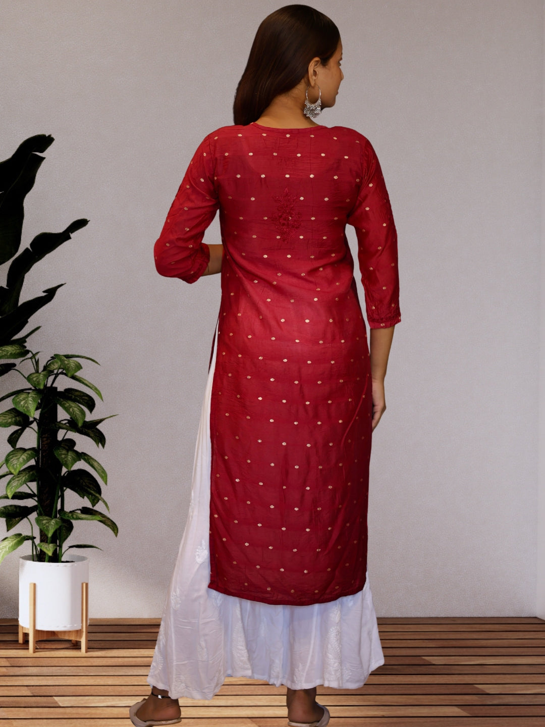 chikankari kurta women ethnic embroidered lucknowi chikan kurti festival daily wear girls handcrafted chanderi silk fabric casual summer comfortable regular formal straight fit lakhnavi chicken ladies
