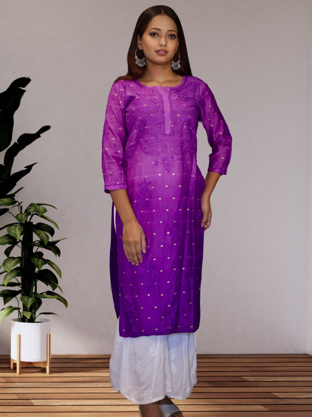 chikankari kurta women ethnic embroidered lucknowi chikan kurti festival daily wear girls handcrafted chanderi silk fabric casual summer comfortable regular formal straight fit lakhnavi chicken ladies
