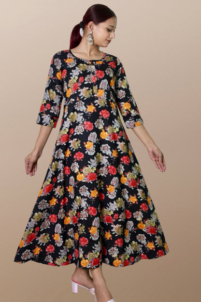 Plus size gown women plussize dress 3XL 4XL 5XL 6XL 7XL 8XL 9XL 10XL 11xl 12xl 13xl 14xl 15xl floral printed rayon maxi flared curvy women flowy long ladies frock style A-line dress indowestern ethnic stylish western