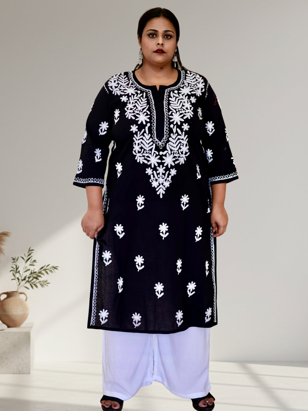 plus size kurti for women, cotton chikankari kurti, plus size chikan kurti, chikankari kurta for women, plus size cotton kurta, embroidered kurti for women, ladies kurti 3XL to 8XL, plus size ethnic wear, cotton chikan kurta, traditional embroidered kurti, plus size Indian wear, women's cotton kurti, chikan embroidery kurta, plus size ethnic kurti, comfortable cotton kurti