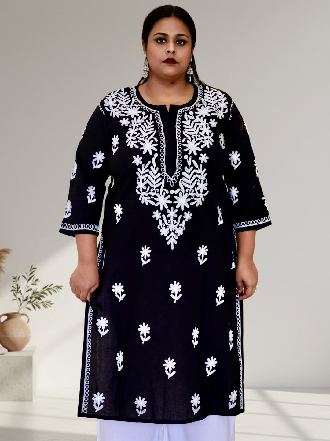 plus size kurti for women, cotton chikankari kurti, plus size chikan kurti, chikankari kurta for women, plus size cotton kurta, embroidered kurti for women, ladies kurti 3XL to 8XL, plus size ethnic wear, cotton chikan kurta, traditional embroidered kurti, plus size Indian wear, women's cotton kurti, chikan embroidery kurta, plus size ethnic kurti, comfortable cotton kurti