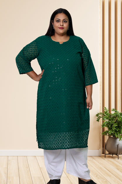 plus size chikan kurta women ethnic wear kurti daily curvy comfortable regular 52in 54in 56in 58in 5xl 6xl 7xl 8xl lucknowi kurty slip