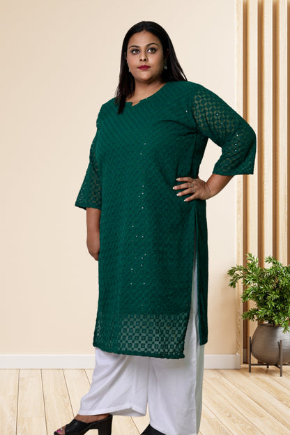 plus size chikan kurta women ethnic wear kurti daily curvy comfortable regular 52in 54in 56in 58in 5xl 6xl 7xl 8xl lucknowi kurty slip