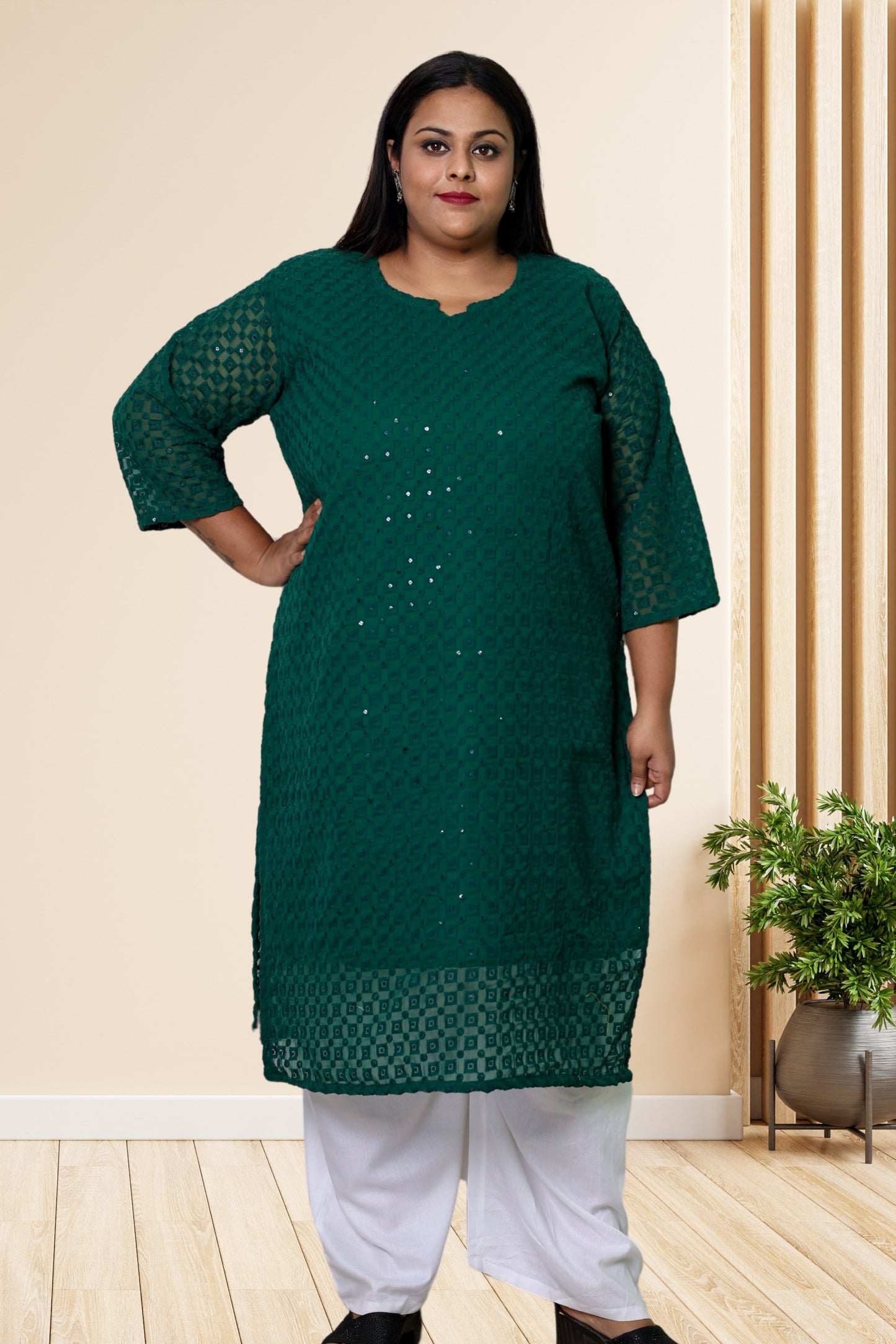 plus size chikan kurta women ethnic wear kurti daily curvy comfortable regular 52in 54in 56in 58in 5xl 6xl 7xl 8xl lucknowi kurty slip