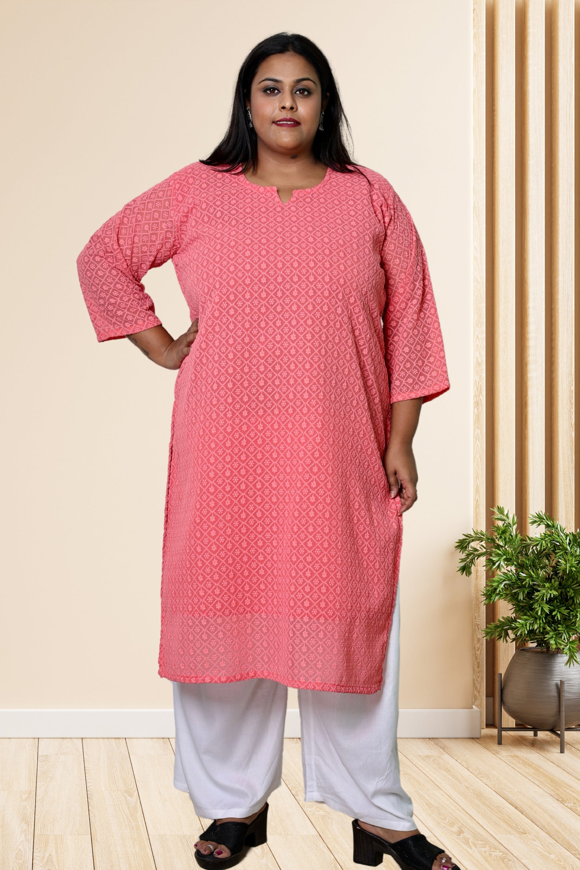 plus size chikan kurta women ethnic wear kurti daily curvy comfortable regular 52in 54in 56in 58in 5xl 6xl 7xl 8xl lucknowi kurty slip