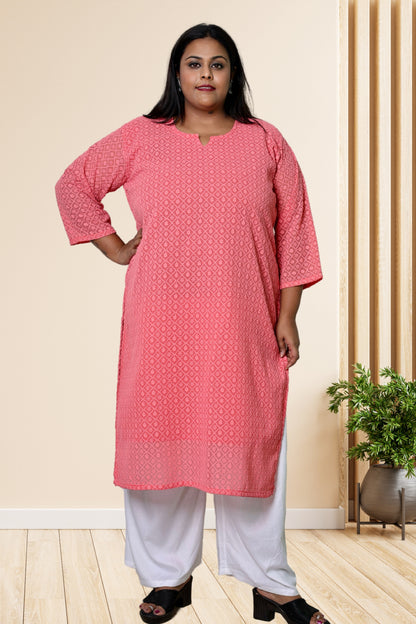 plus size chikan kurta women ethnic wear kurti daily curvy comfortable regular 52in 54in 56in 58in 5xl 6xl 7xl 8xl lucknowi kurty slip