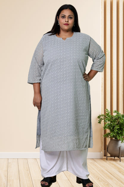 plus size chikan kurta women ethnic wear kurti daily curvy comfortable regular 52in 54in 56in 58in 5xl 6xl 7xl 8xl lucknowi kurty slip