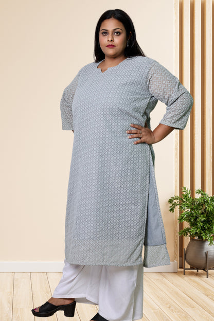 plus size chikan kurta women ethnic wear kurti daily curvy comfortable regular 52in 54in 56in 58in 5xl 6xl 7xl 8xl lucknowi kurty slip