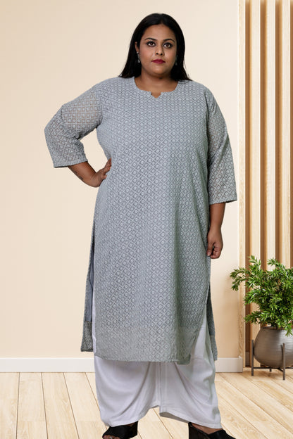 plus size chikan kurta women ethnic wear kurti daily curvy comfortable regular 52in 54in 56in 58in 5xl 6xl 7xl 8xl lucknowi kurty slip