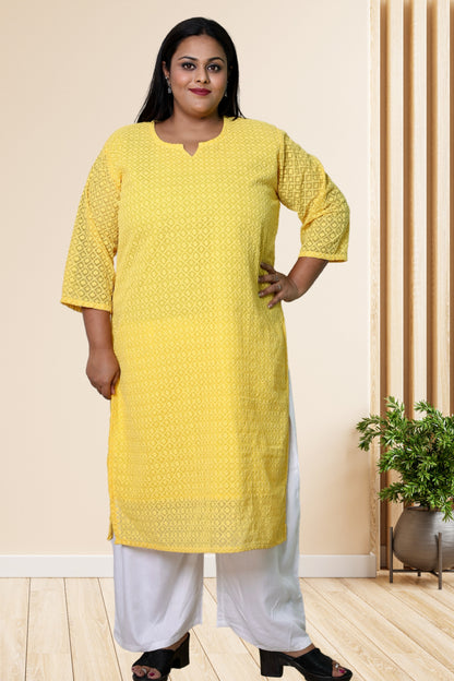 plus size chikan kurta women ethnic wear kurti daily curvy comfortable regular 52in 54in 56in 58in 5xl 6xl 7xl 8xl lucknowi kurty slip