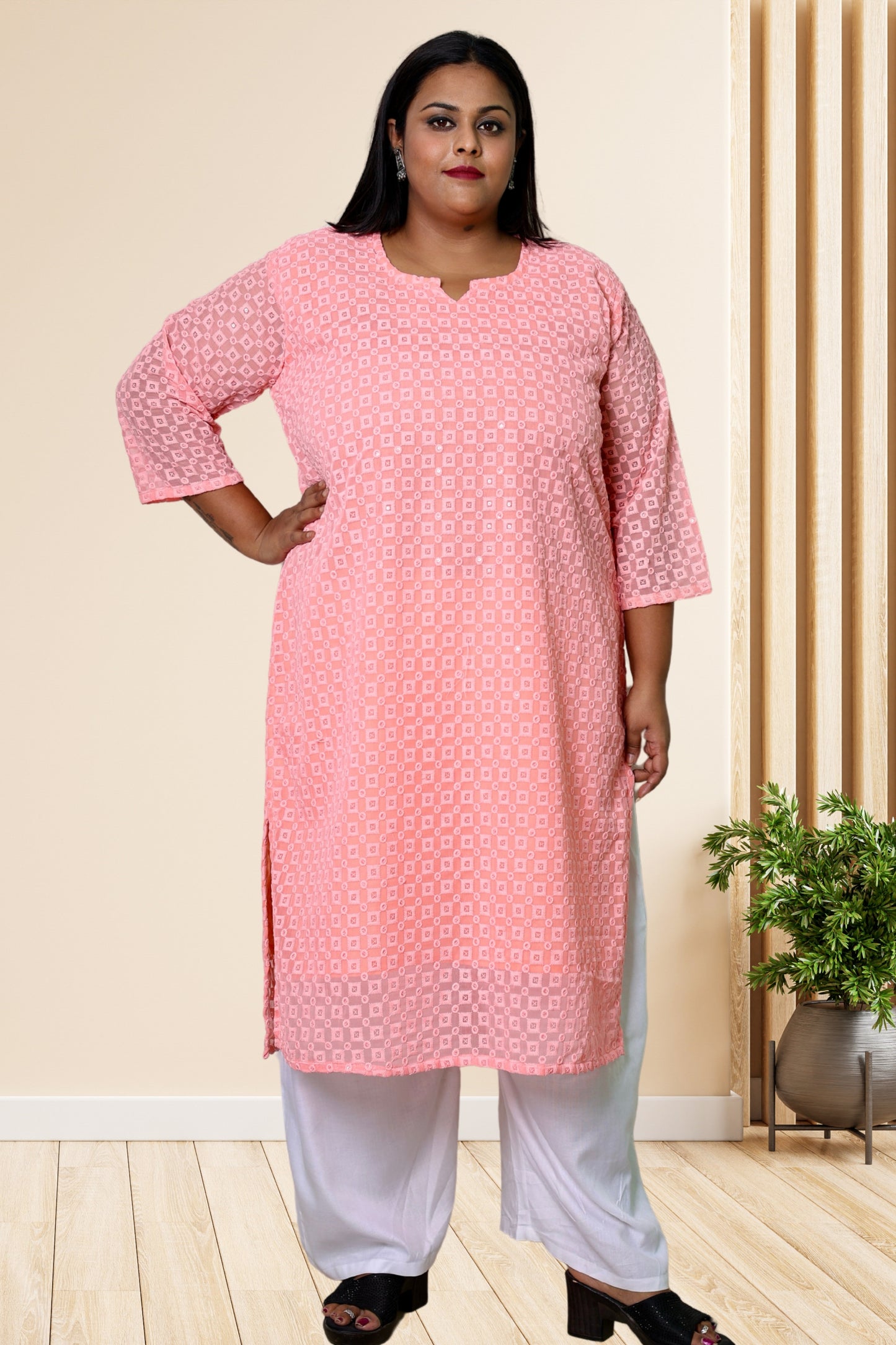 plus size chikan kurta women ethnic wear kurti daily curvy comfortable regular 52in 54in 56in 58in 5xl 6xl 7xl 8xl lucknowi kurty slip