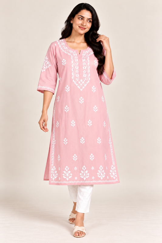 Chikankari Kurta for Women, Rayon Chikankari Kurti, Hand Embroidered Kurta, Plus Size Kurta for Women, 8XL 9XL 10XL 11XL 12XL Kurta, Big Size Kurti, Women’s Ethnic Wear, Traditional Indian Kurta, Plus Size Ethnic Wear, Ladies Rayon Kurti