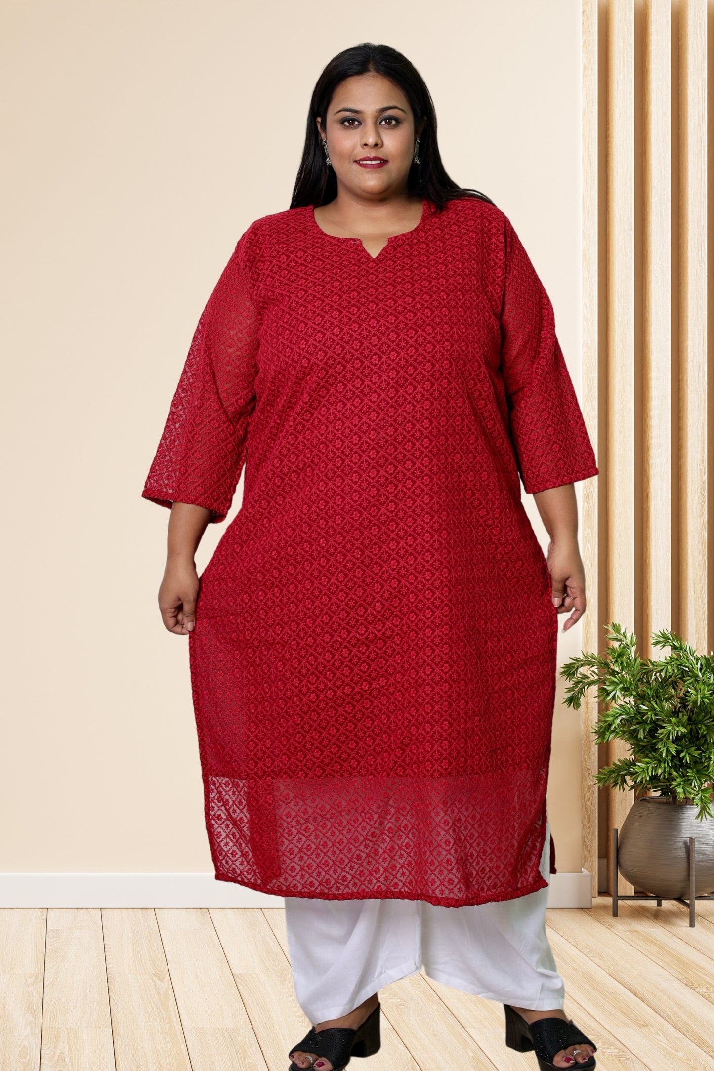 plus size chikan kurta women ethnic wear kurti daily curvy comfortable regular 52in 54in 56in 58in 5xl 6xl 7xl 8xl lucknowi kurty slip
