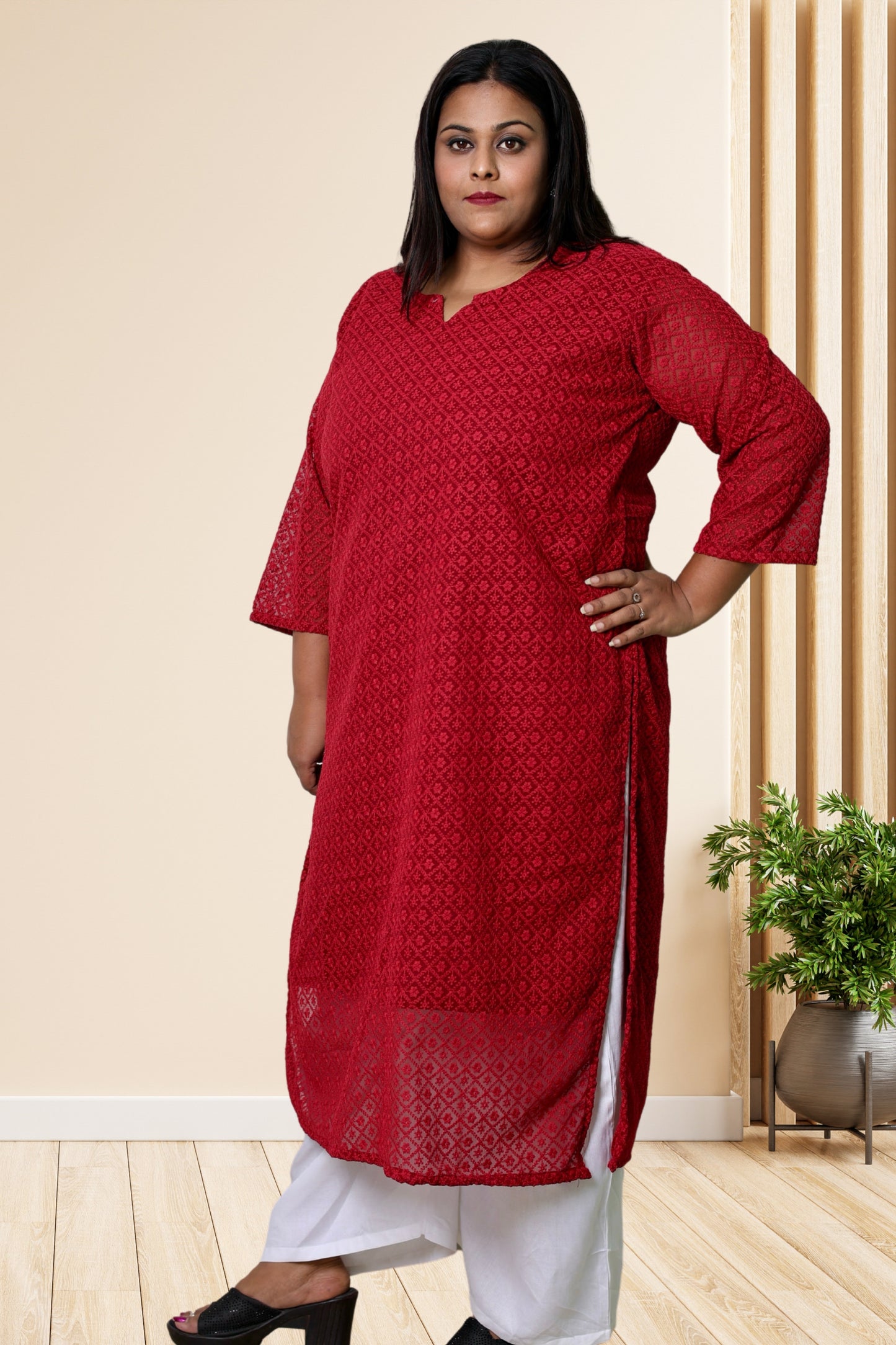 plus size chikan kurta women ethnic wear kurti daily curvy comfortable regular 52in 54in 56in 58in 5xl 6xl 7xl 8xl lucknowi kurty slip