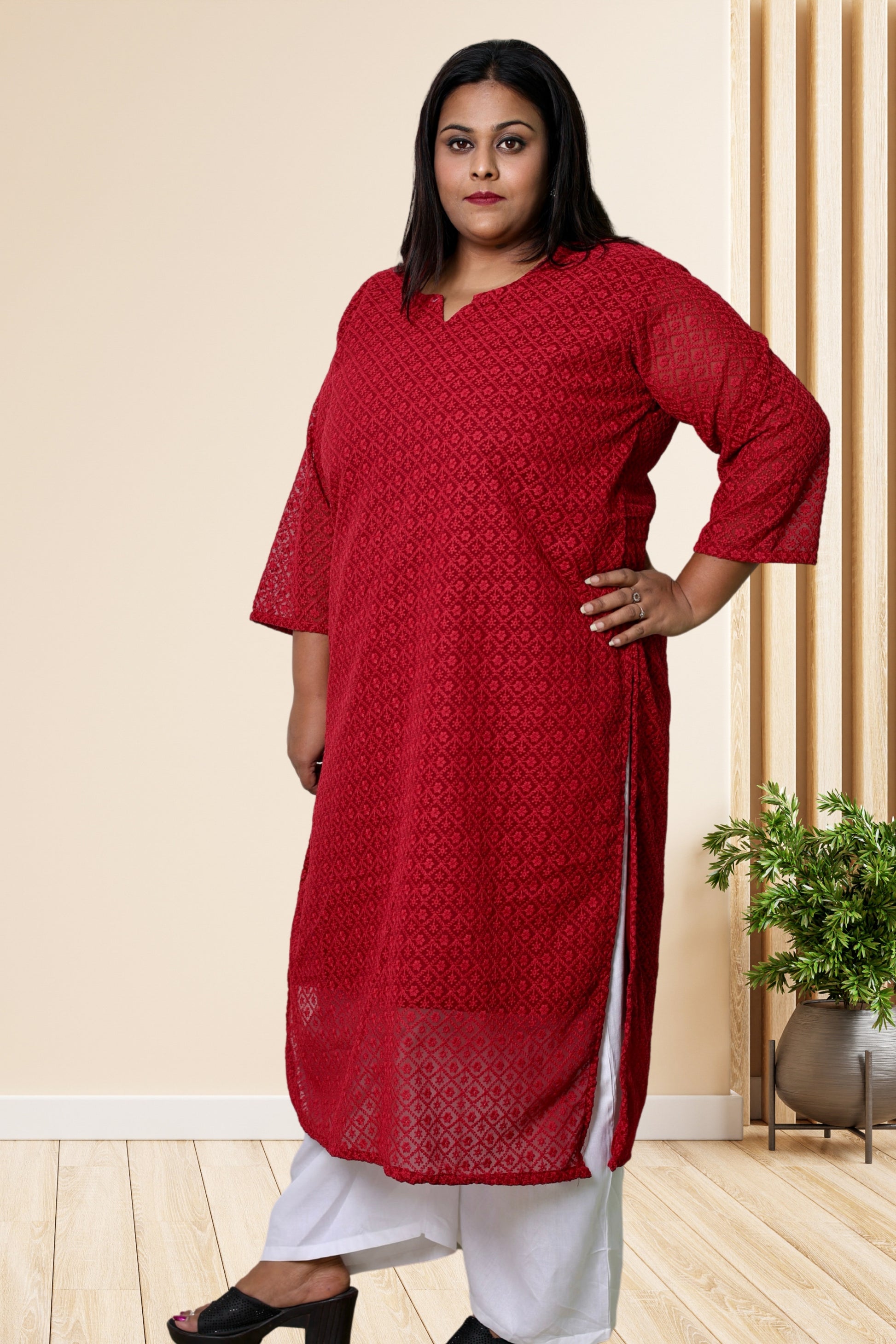 plus size chikan kurta women ethnic wear kurti daily curvy comfortable regular 52in 54in 56in 58in 5xl 6xl 7xl 8xl lucknowi kurty slip