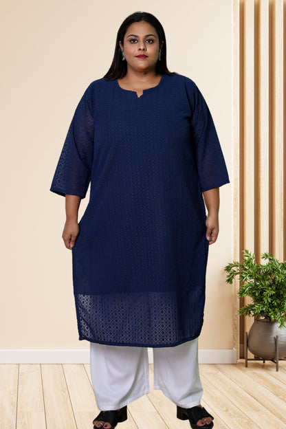plus size chikan kurta women ethnic wear kurti daily curvy comfortable regular 52in 54in 56in 58in 5xl 6xl 7xl 8xl lucknowi kurty slip
