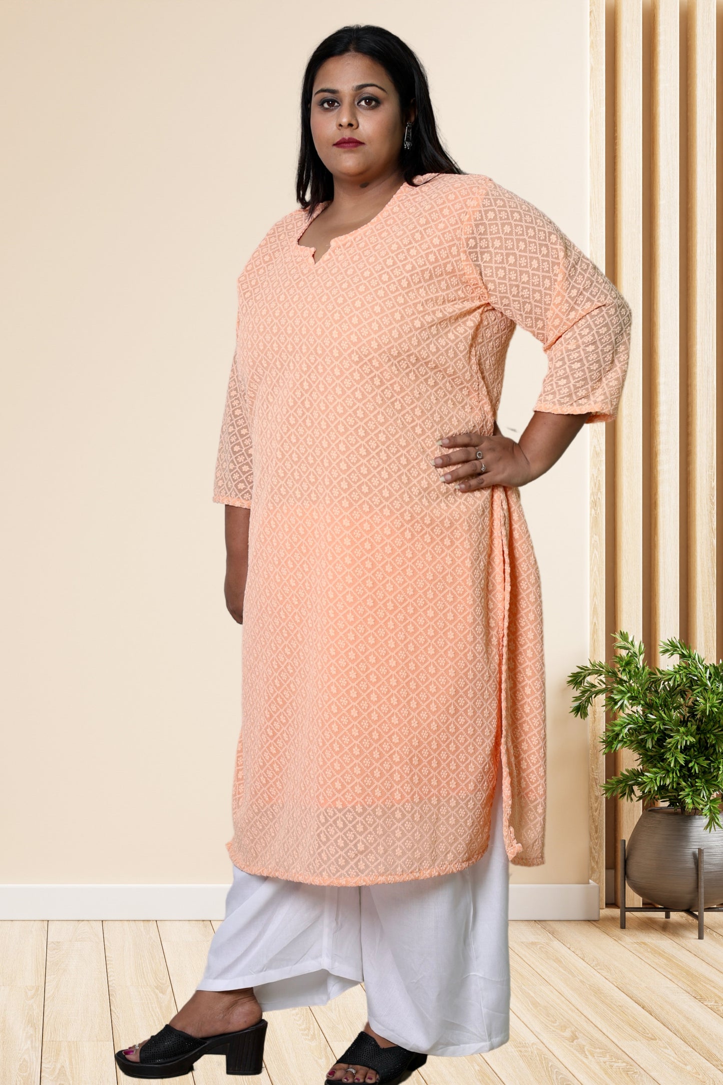 plus size chikan kurta women ethnic wear kurti daily curvy comfortable regular 52in 54in 56in 58in 5xl 6xl 7xl 8xl lucknowi kurty slip