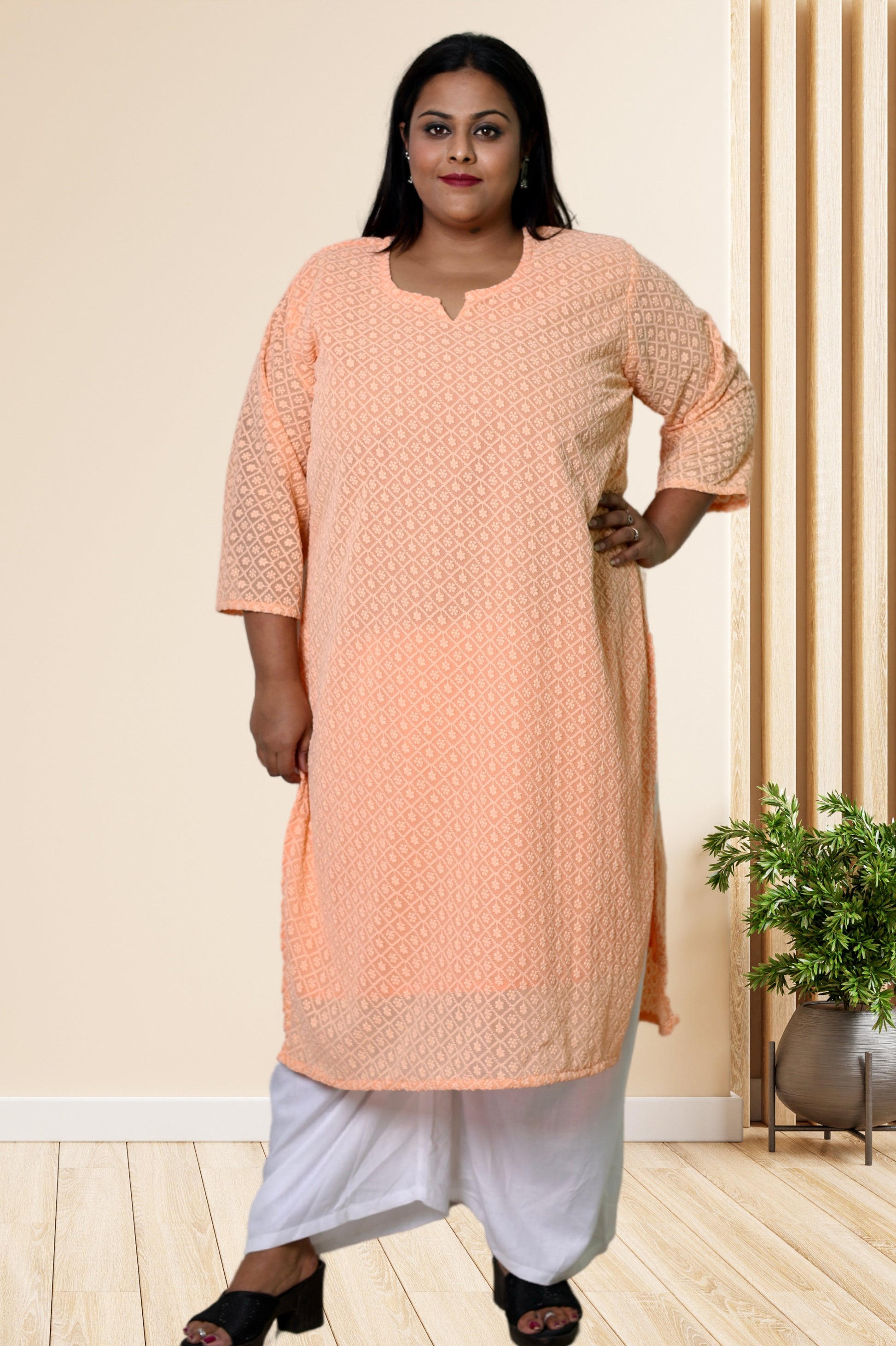 plus size chikan kurta women ethnic wear kurti daily curvy comfortable regular 52in 54in 56in 58in 5xl 6xl 7xl 8xl lucknowi kurty slip