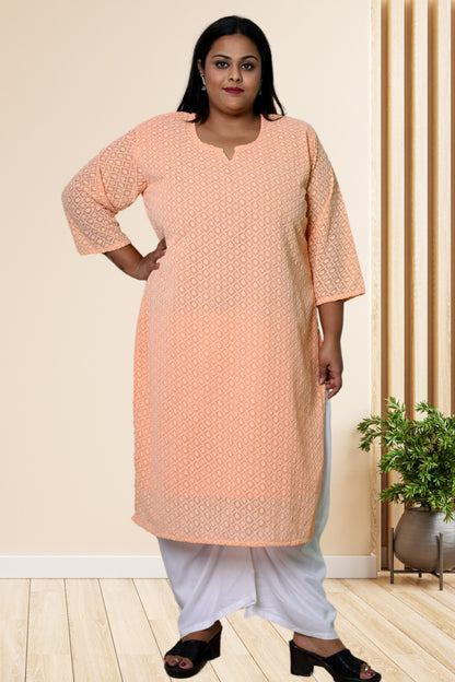plus size chikan kurta women ethnic wear kurti daily curvy comfortable regular 52in 54in 56in 58in 5xl 6xl 7xl 8xl lucknowi kurty slip
