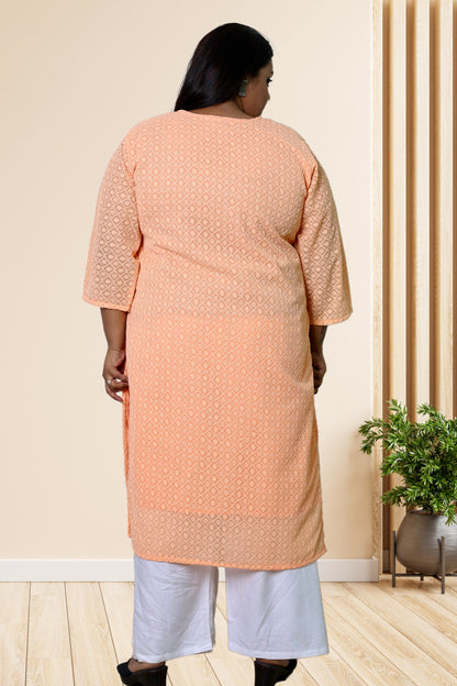 plus size chikan kurta women ethnic wear kurti daily curvy comfortable regular 52in 54in 56in 58in 5xl 6xl 7xl 8xl lucknowi kurty slip