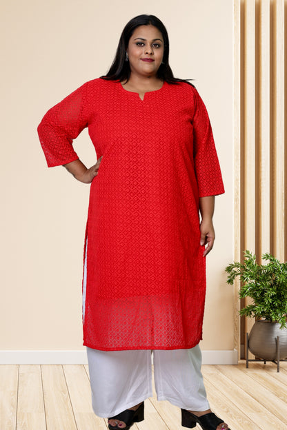 plus size chikan kurta women ethnic wear kurti daily curvy comfortable regular 52in 54in 56in 58in 5xl 6xl 7xl 8xl lucknowi kurty slip