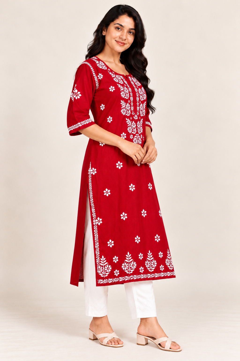 Chikankari Kurta for Women, Rayon Chikankari Kurti, Hand Embroidered Kurta, Plus Size Kurta for Women, 8XL 9XL 10XL 11XL 12XL Kurta, Big Size Kurti, Women’s Ethnic Wear, Traditional Indian Kurta, Plus Size Ethnic Wear, Ladies Rayon Kurti