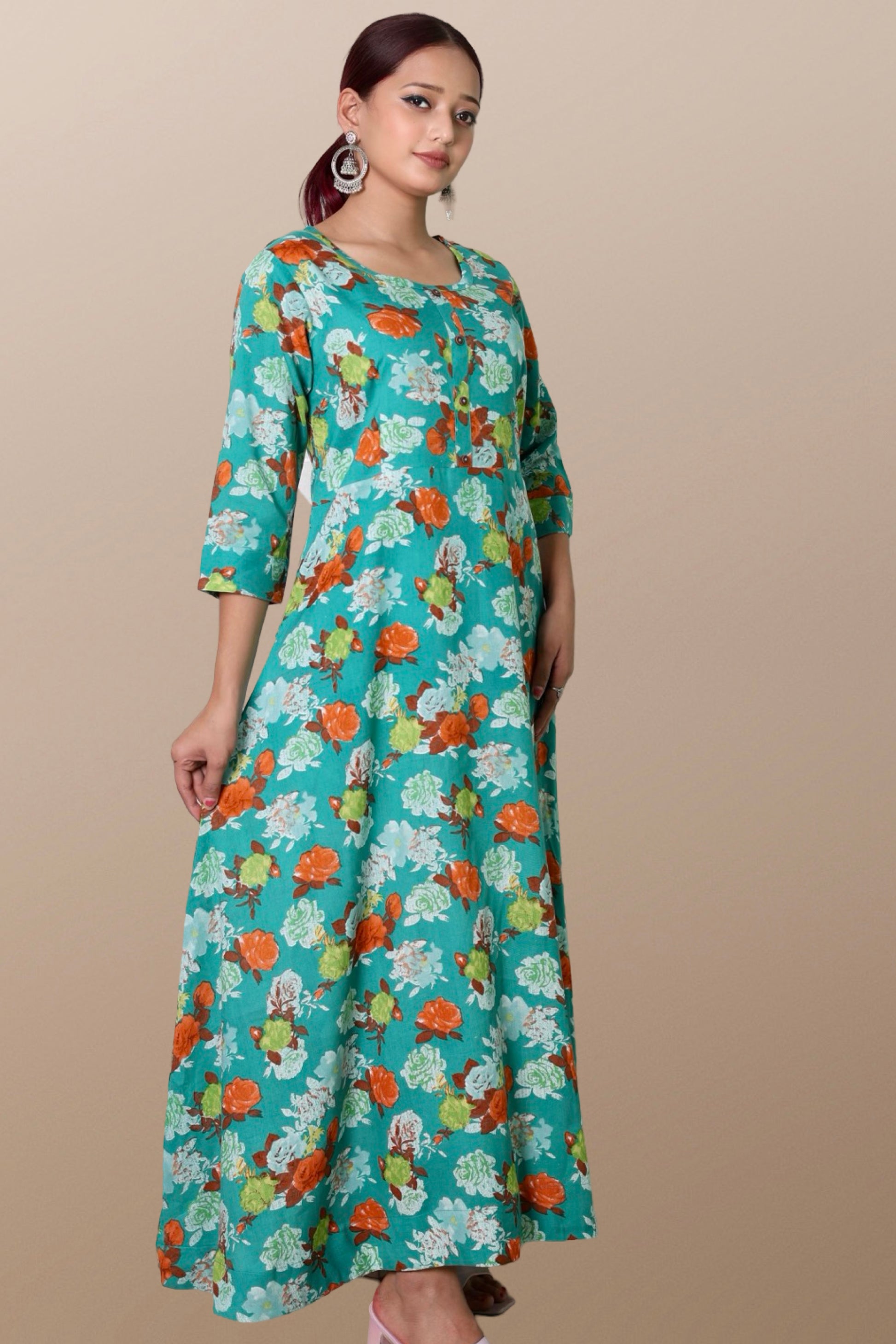 Plus size gown women plussize dress 3XL 4XL 5XL 6XL 7XL 8XL 9XL 10XL 11xl 12xl 13xl 14xl 15xl floral printed rayon maxi flared curvy women flowy long ladies frock style A-line dress indowestern ethnic stylish western